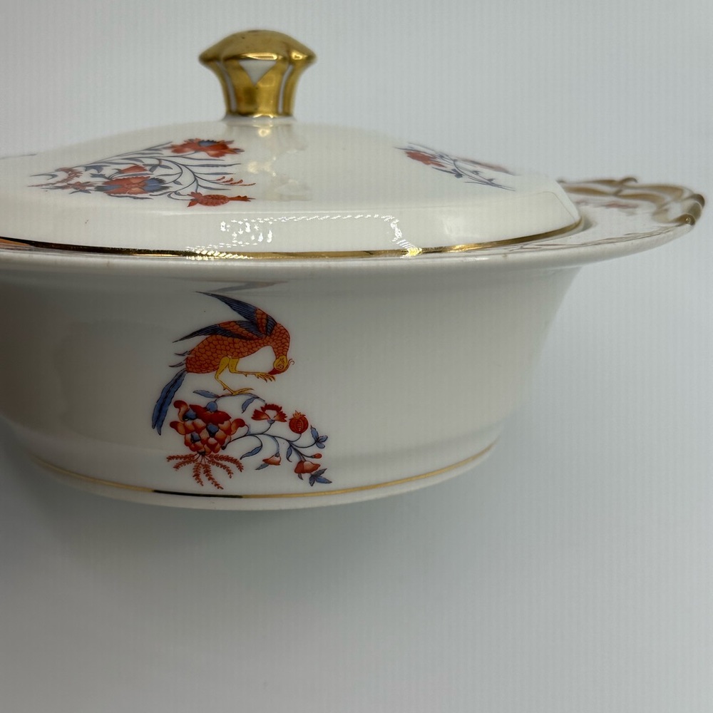 Limoges Floral Porcelain Dish with Gold Accents